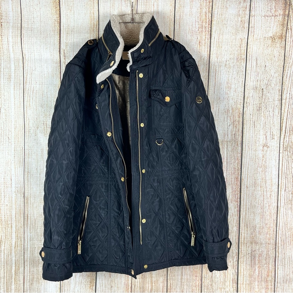 Michael Kors Womens Quilted Jacket Black Small